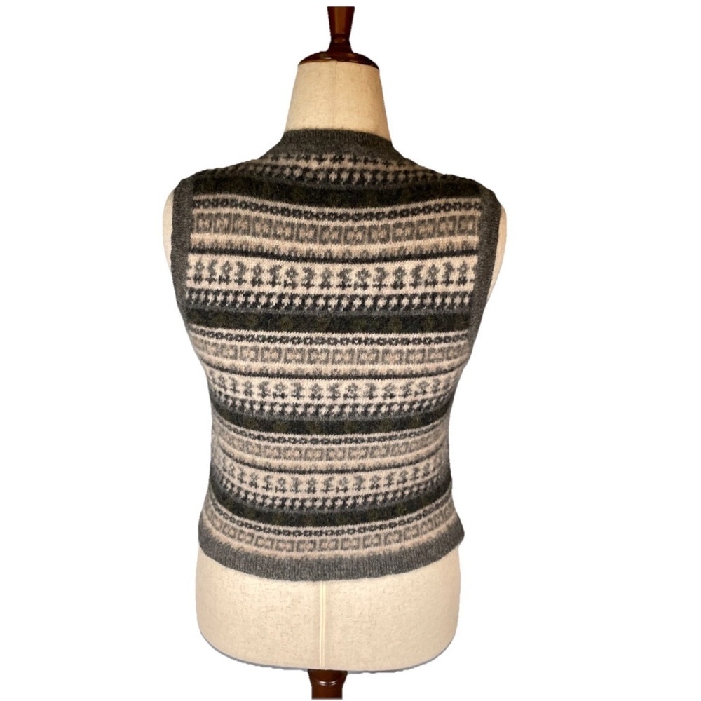 Vintage Spin Women’s Wool Vest Geometric Preppy 80s 90s Classic Size Medium - Picture 3 of 6